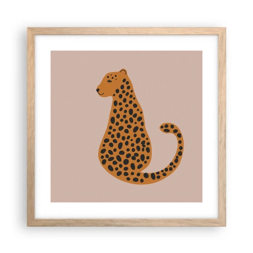 Plakát v rámu světlý dub - Leopardní vzor je v módě - 40x40 cm
