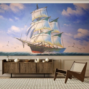 Fototapeta Premium Canvas - Hrdě s větrem - Námořní, Plachetnice, Oceán - 500x350 cm