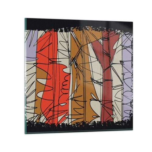 Obraz na skle - Spontánní kompozice - 50x50 cm