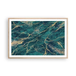 Plakát v rámu světlý dub - Zlatá žíla - 91x61 cm