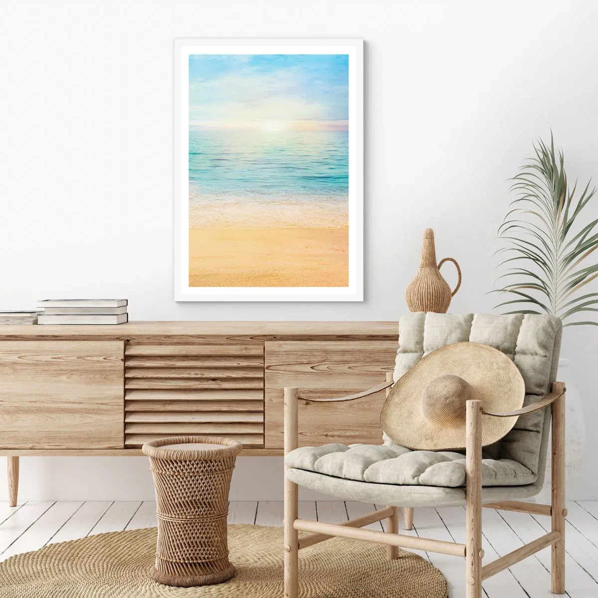 Plakát v bílém rámu - Velká modř - 30x40 cm