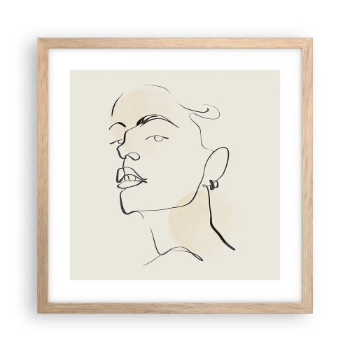 Plakát v rámu světlý dub - Hrdý pohled - 40x40 cm