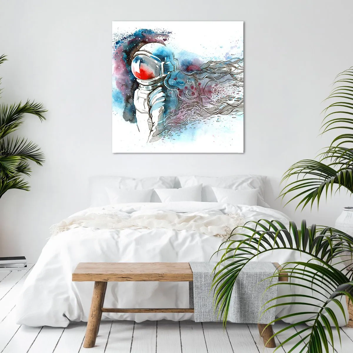 Obraz na plátně - Sám s vesmírem - 70x70 cm