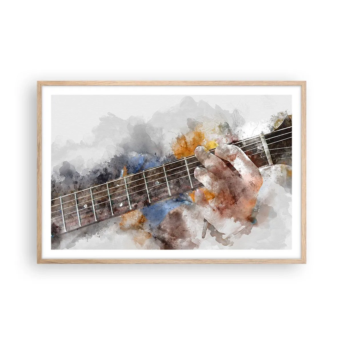 Plakát v rámu světlý dub - Poezie mezi strunami - 91x61 cm