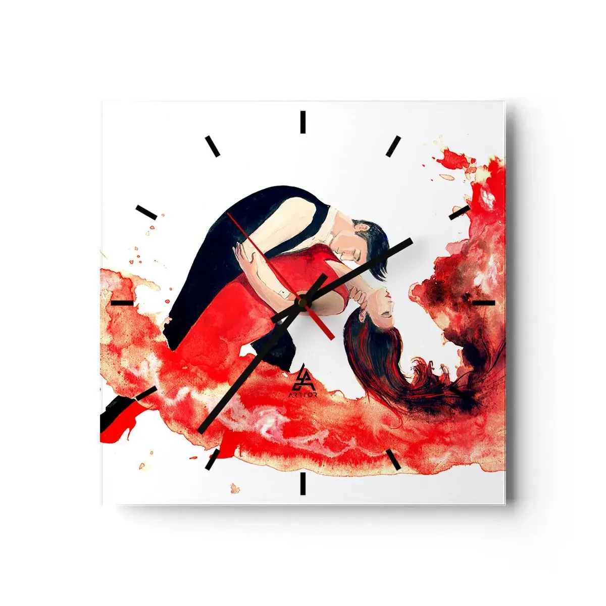 Nástěnné hodiny - Tango - smyslná vlna - 40x40 cm