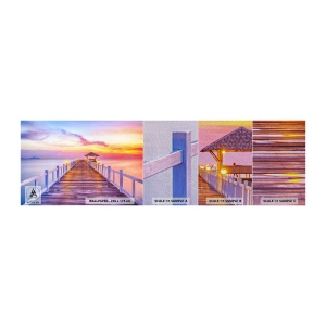 Vzor Fototapety Premium Sand - Liliově-zlaté ticho večera - Krajina, Moře, Záliv - 100x30 cm