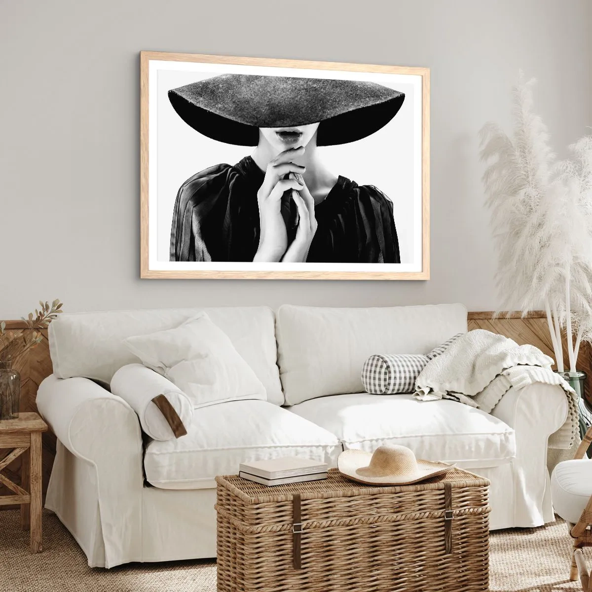 Plakát v rámu světlý dub - Ukrytá krása - 100x70 cm