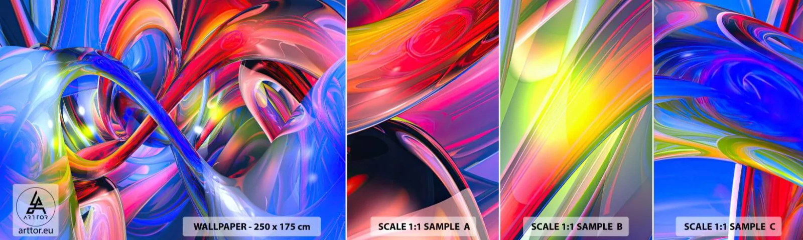 Fototapeta Vzorek Standard Eco - Tanec barev - Abstrakce, 3D, Grafika - 100x30 cm