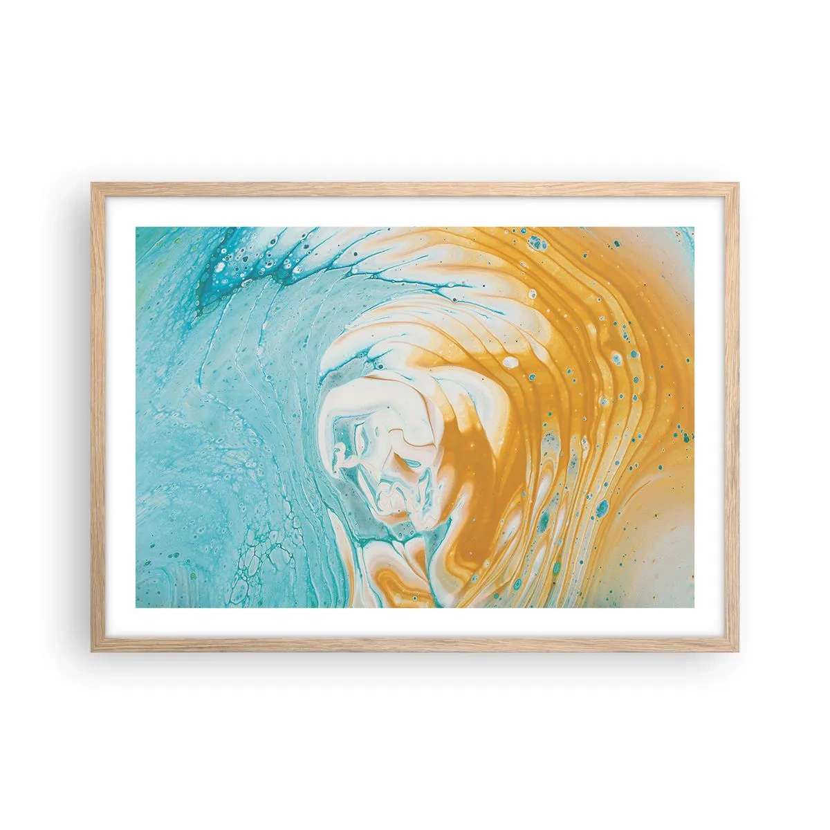 Plakát v rámu světlý dub - Pastelový vír - 70x50 cm