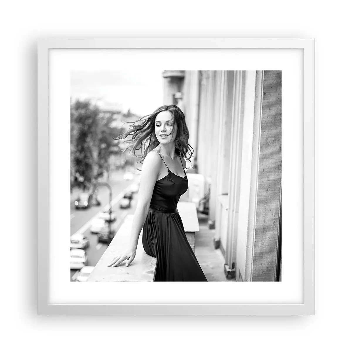 Plakát v bílém rámu - Určitě Pařížanka - 40x40 cm