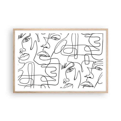 Plakát v rámu světlý dub - Ve spletených emocích - 91x61 cm