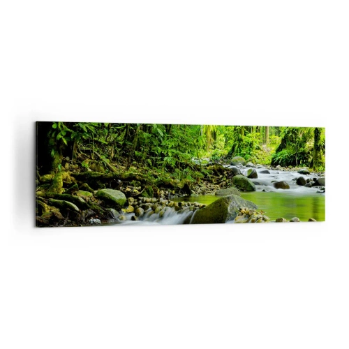 Obraz na plátně - Plout mořem zeleně - 160x50 cm