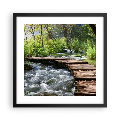 Plakát v černém rámu - U zpěněného vodopádu - 40x40 cm