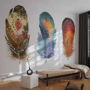 Fototapeta Standard Eco - Rituály, obřady, tajemství - Ptačí pírko, Pták, Abstrakce - 300x210 cm