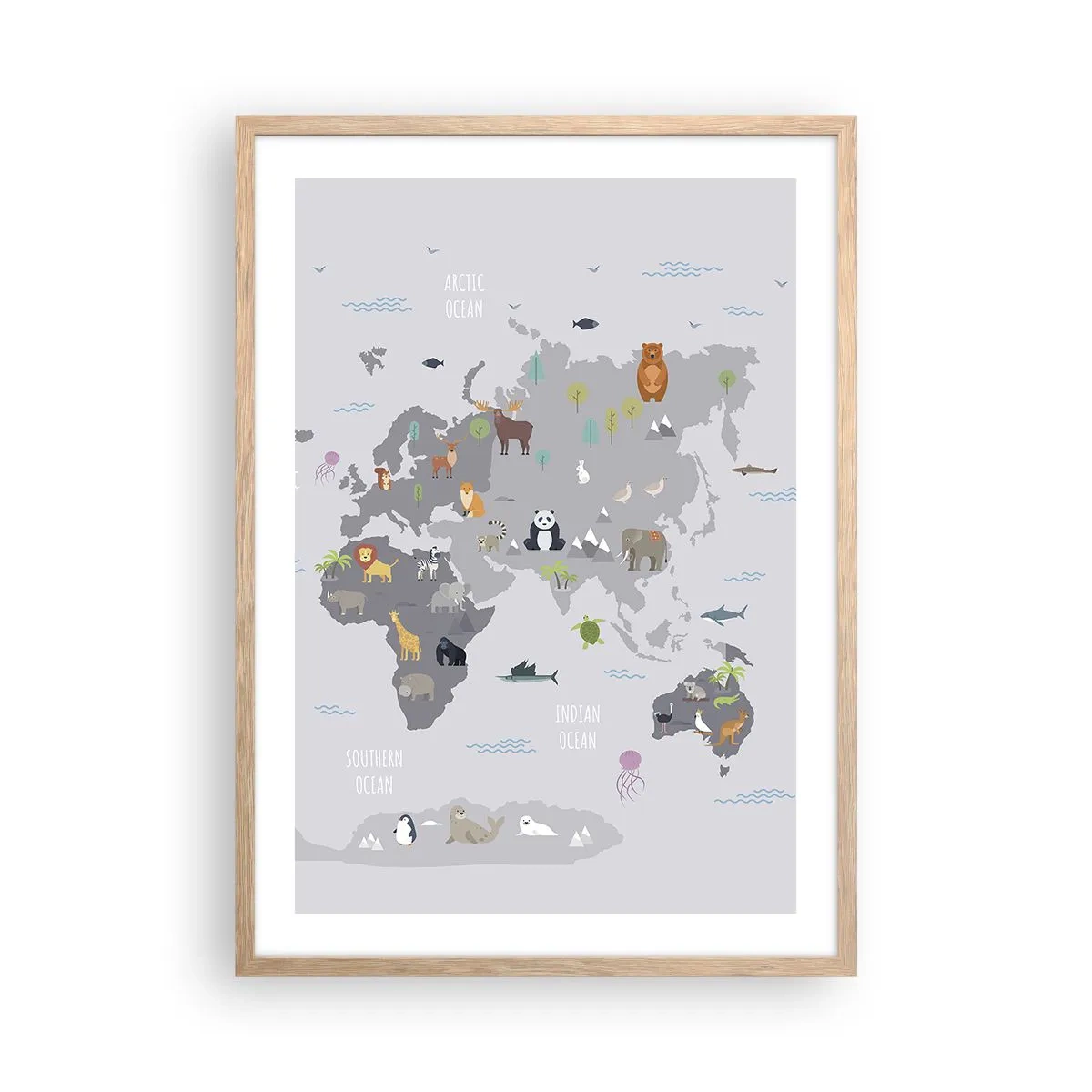 Plakát v rámu světlý dub - Řekni mi, odkud jsi… - 50x70 cm