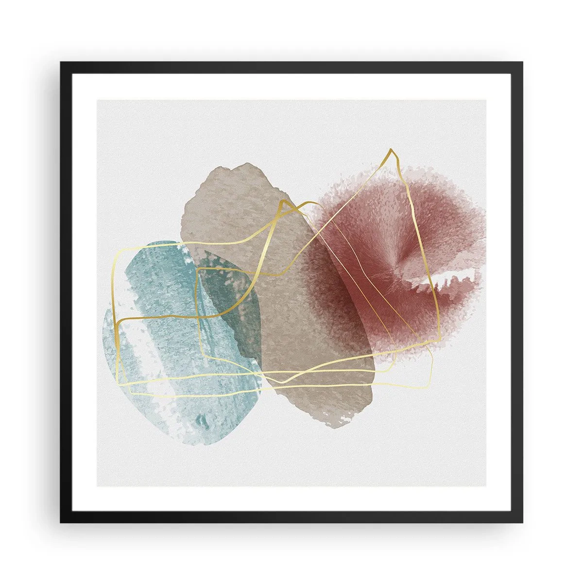 Plakát v černém rámu - Korálky prostoru - 60x60 cm