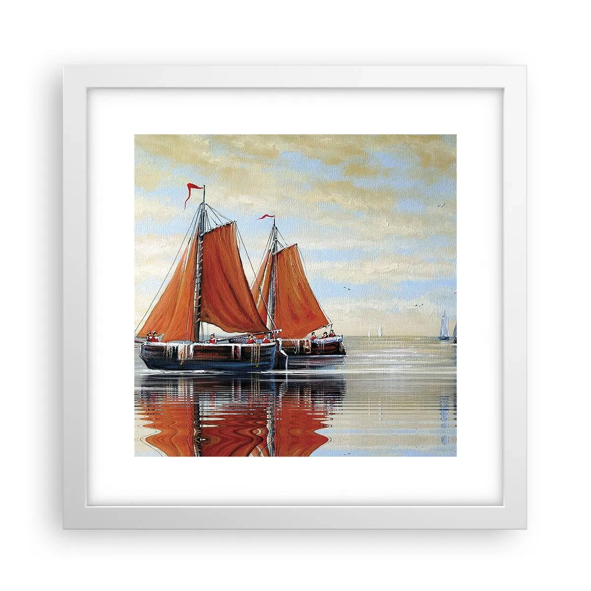 Plakát v bílém rámu - Pluj, námořníku… - 30x30 cm