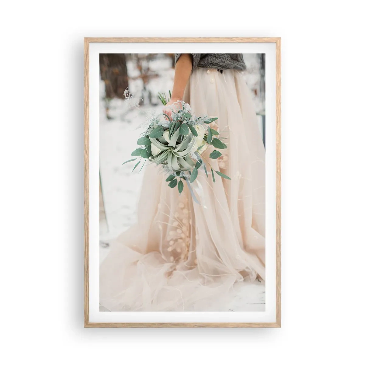 Plakát v rámu světlý dub - A žili šťastně až do smrti - 61x91 cm