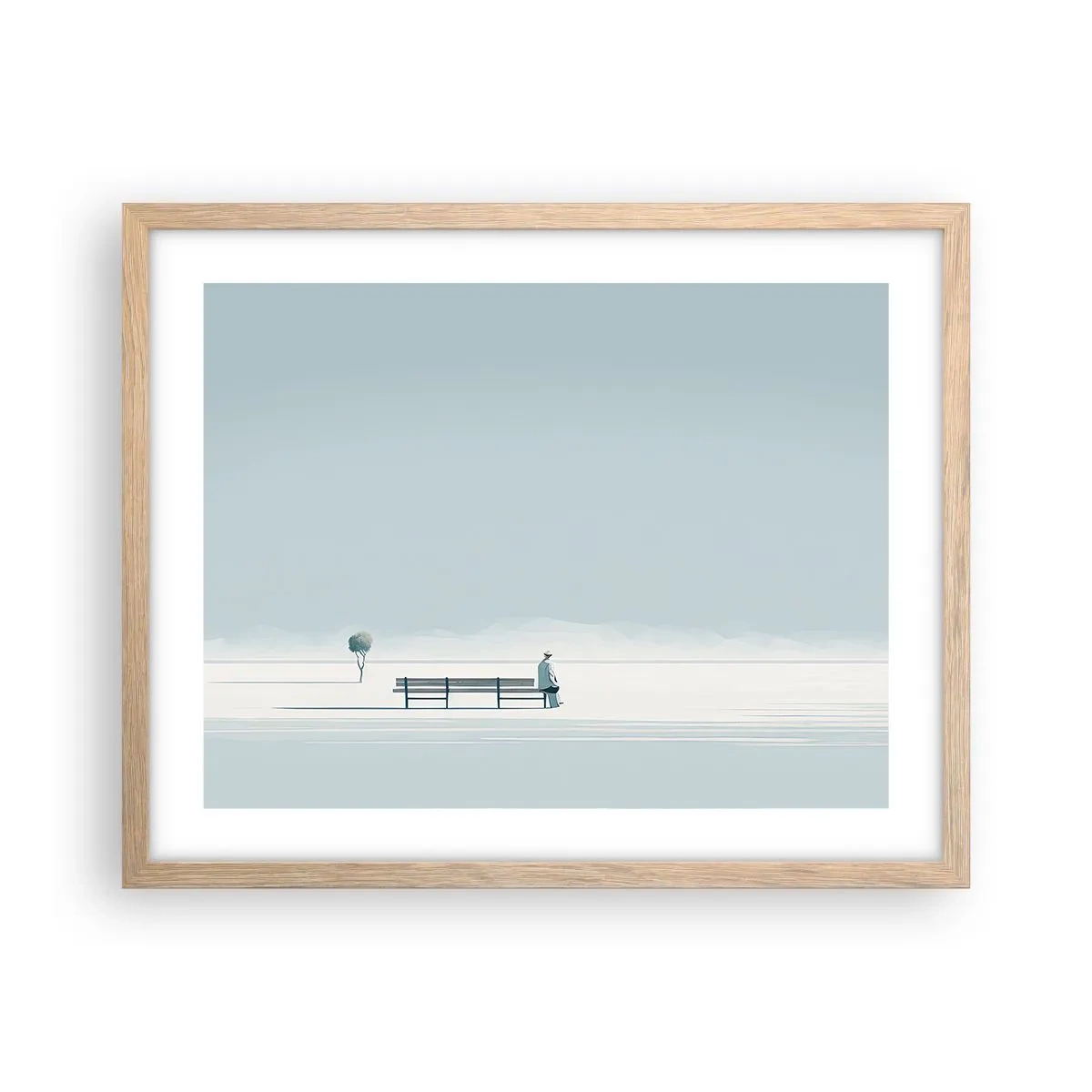Plakát v rámu světlý dub - Ano, čekám. - 50x40 cm