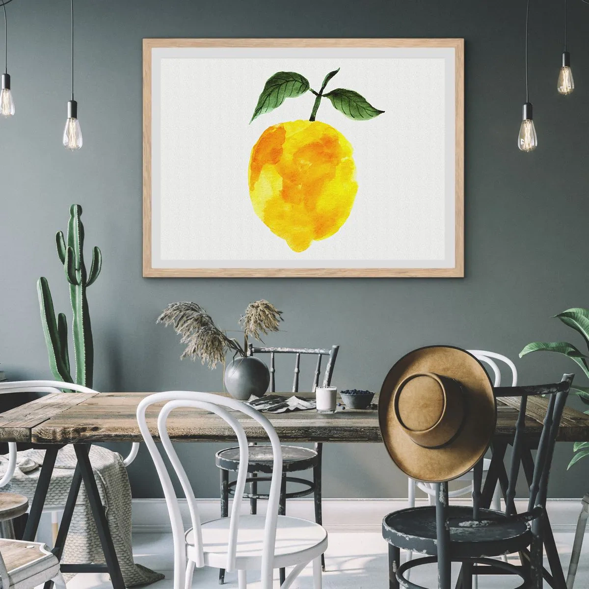 Plakát v rámu světlý dub - Jak poznat chuť slunce - 50x40 cm