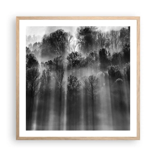 Plakát v rámu světlý dub - V paprscích světla - 60x60 cm