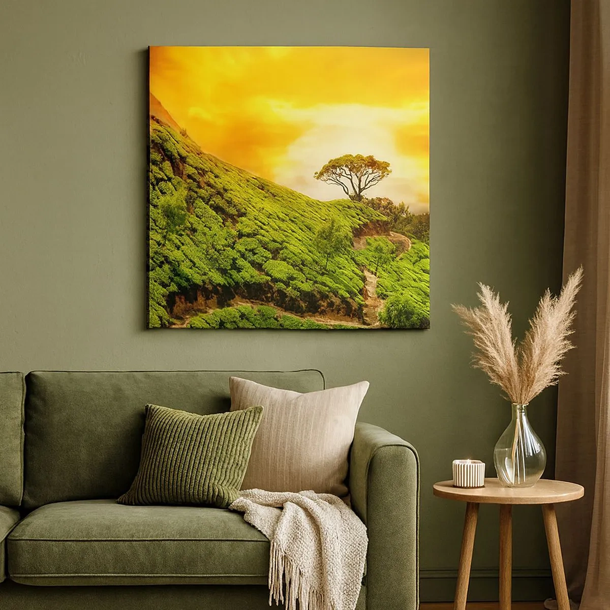 Obraz na plátně - Klikatou stezkou, zeleným úbočím - 30x30 cm