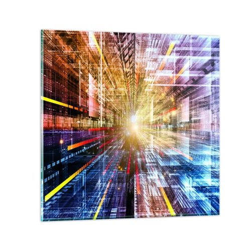 Obraz na skle - Osvětlená chodba - 60x60 cm