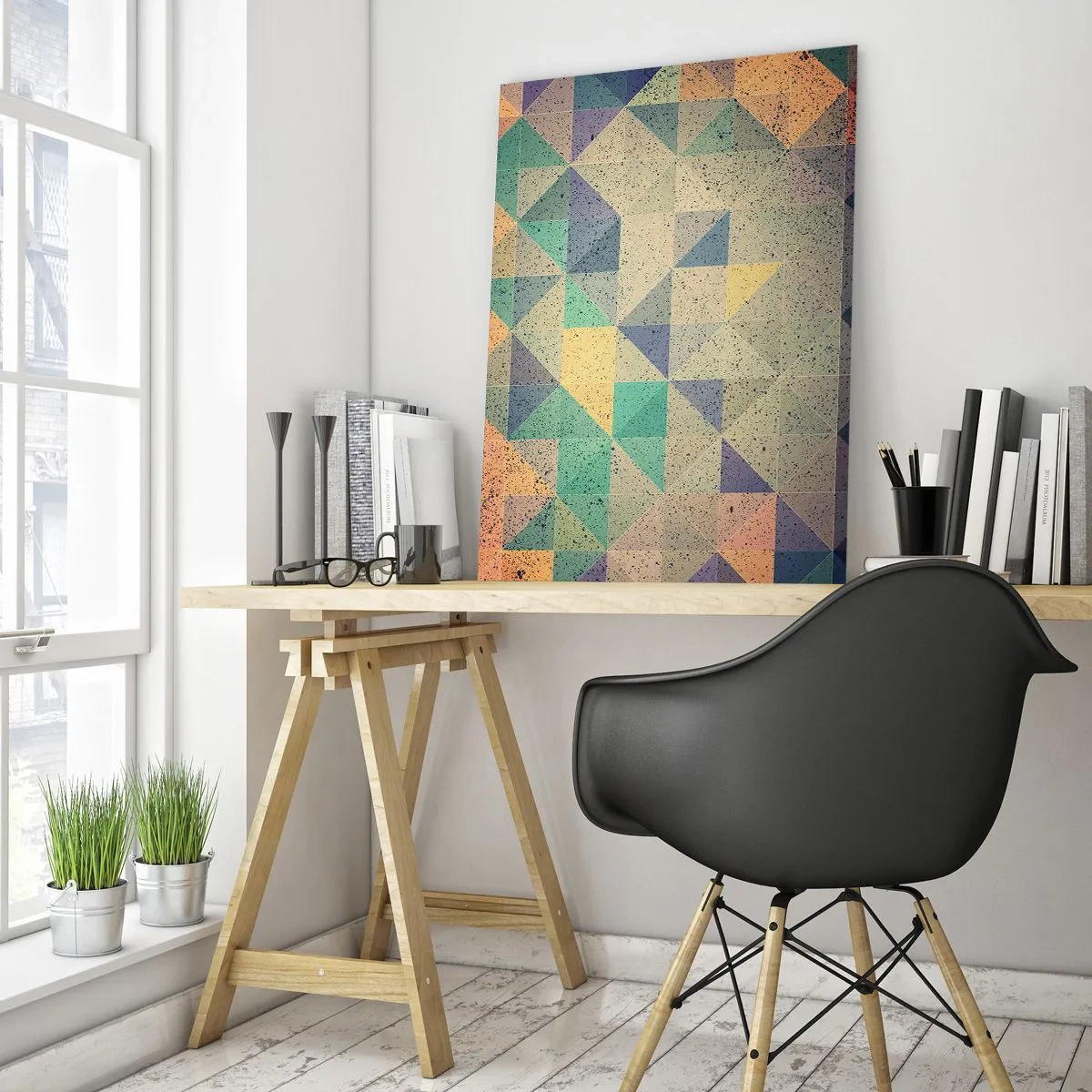 Obraz na skle - Republika trojúhelníků - 80x120 cm