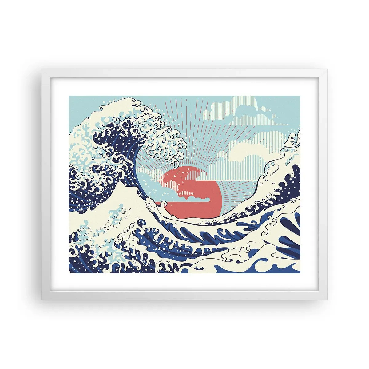 Plakát v bílém rámu - Z japonských inspirací - 50x40 cm
