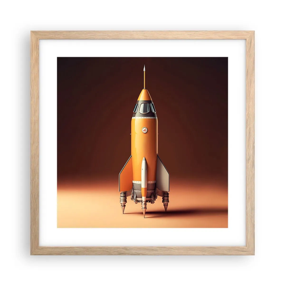 Plakát v rámu světlý dub - Začíná to snem - 40x40 cm