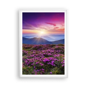 Plakát v bílém rámu - Zavoněly svěží pupeny bylinek z obilných polí - 70x100 cm