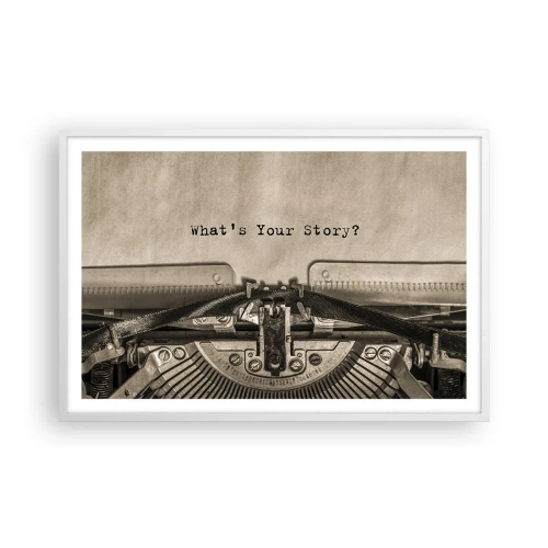 Plakát v bílém rámu - Pověz mi - 91x61 cm