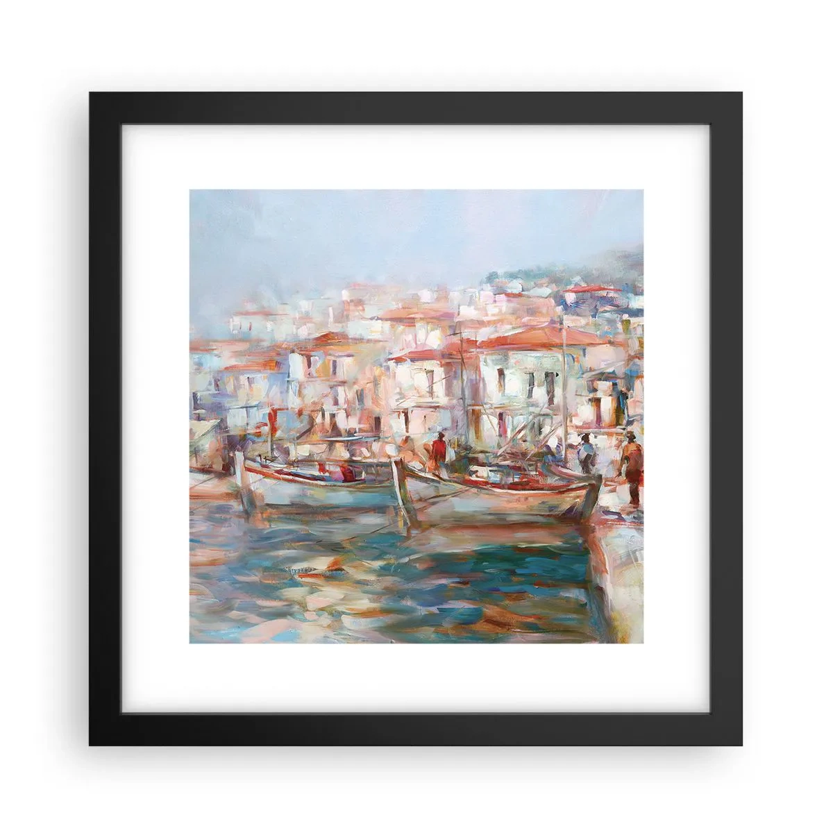 Plakát v černém rámu - Pastelová dovolená - 30x30 cm