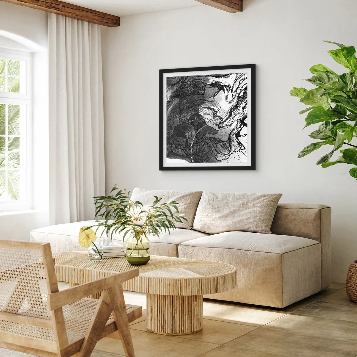 Plakát v černém rámu - Zapletená ve snech - 60x60 cm