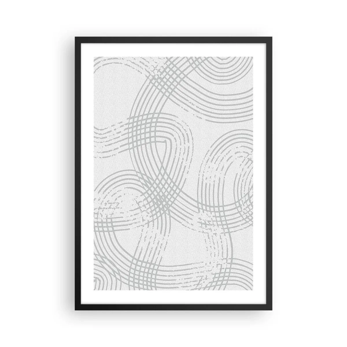 Plakát v černém rámu - Minimalistická kompozice abstraktních linií na světlém pozadí. - 50x70cm - Snadné východisko neexistuje - Moderní nástěnná dekorace do obývacího pokoje a ložnice ARTTOR