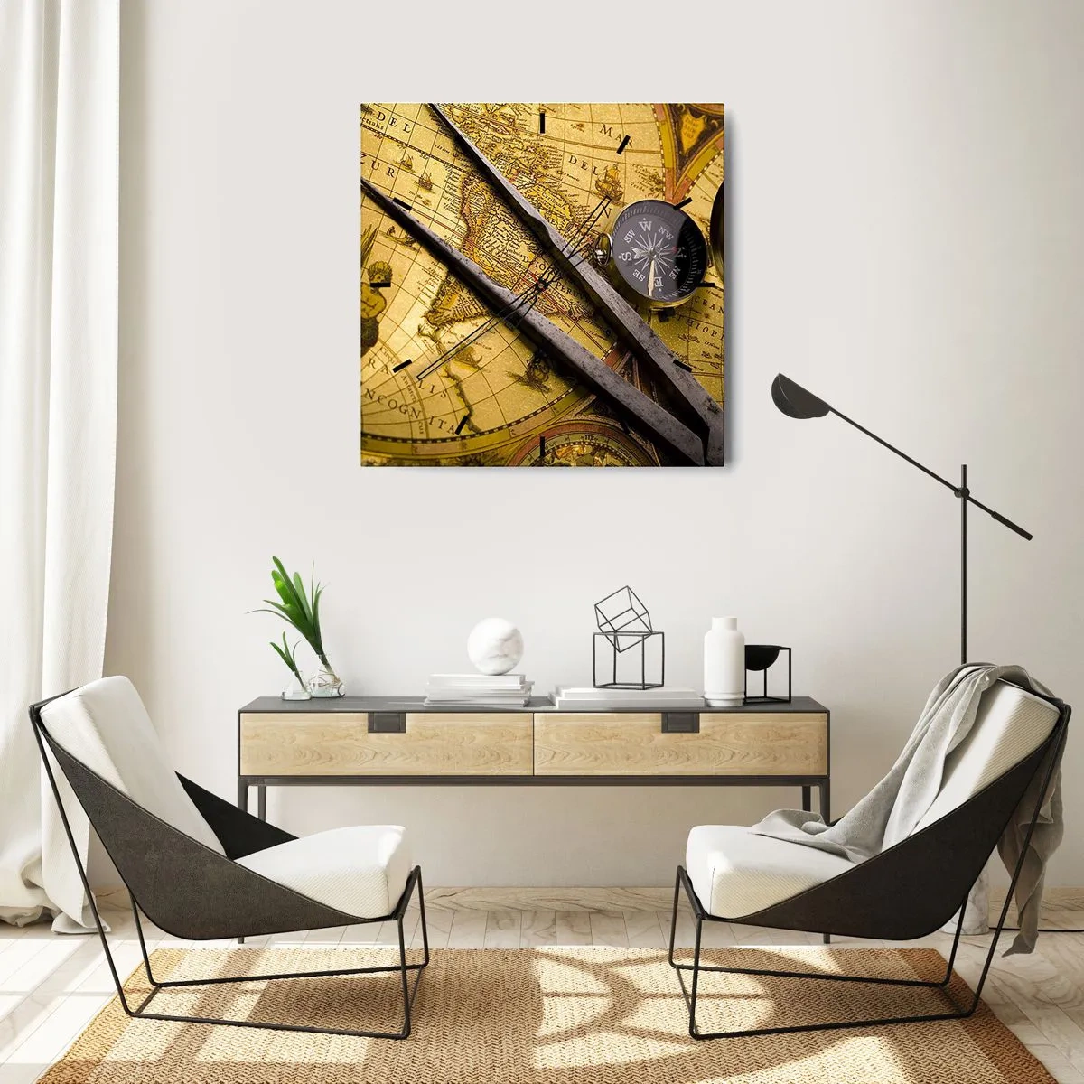 Nástěnné hodiny - Kde jsou ty poklady? - 30x30 cm