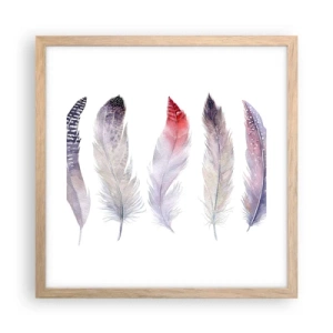 Plakát v rámu světlý dub - Jemné jako různobarevná mlha - 40x40 cm