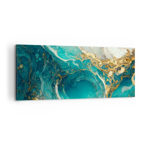 Obraz na plátně - Kompozice se zlatými žilami - 100x40 cm