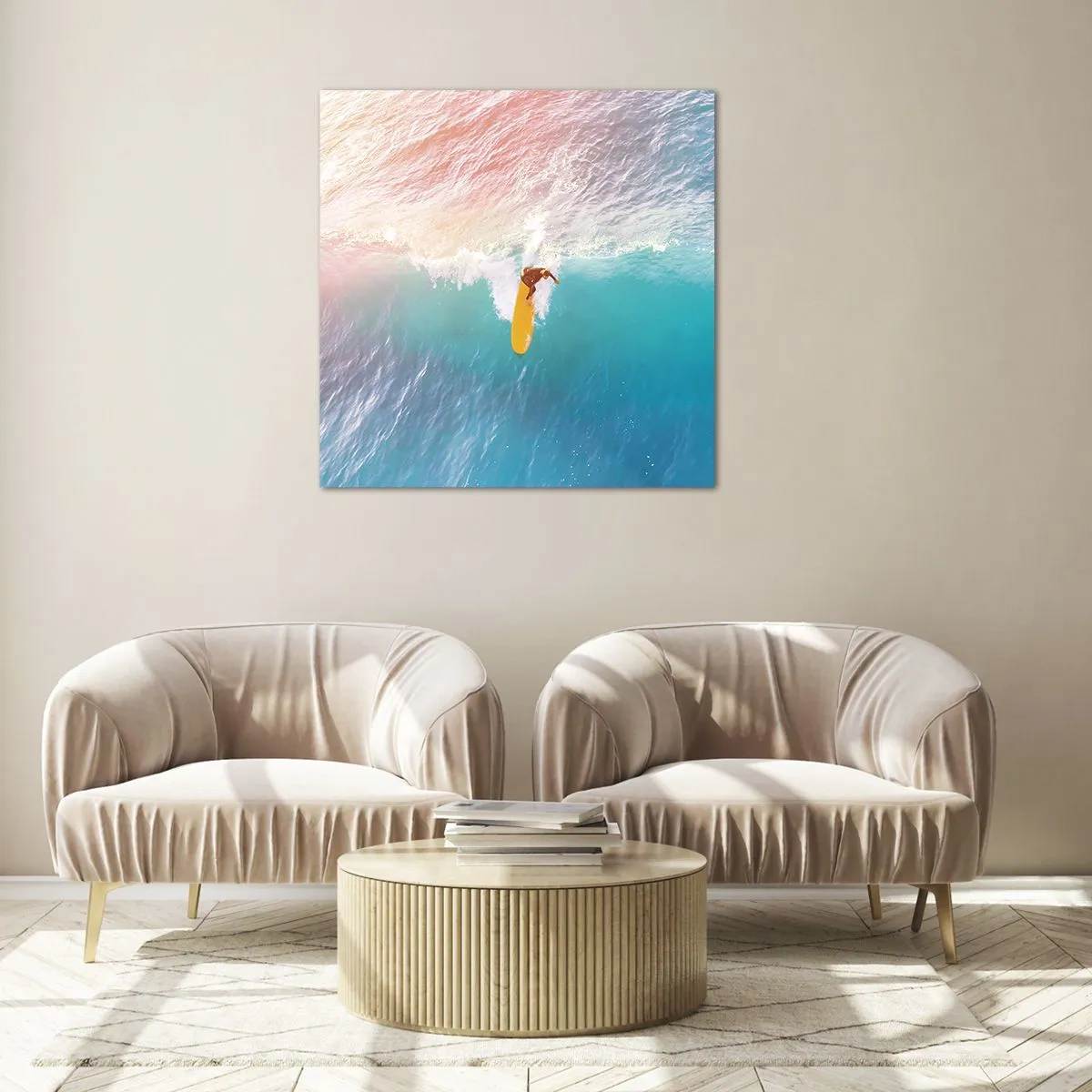 Obraz na skle - Oceanický jezdec - 50x50 cm