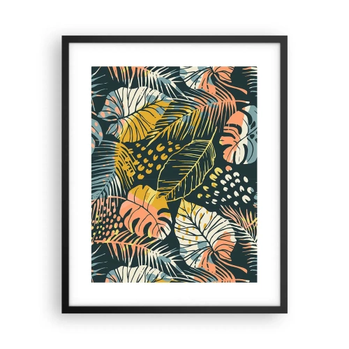 Plakát v černém rámu - Listová fantazie - 40x50 cm