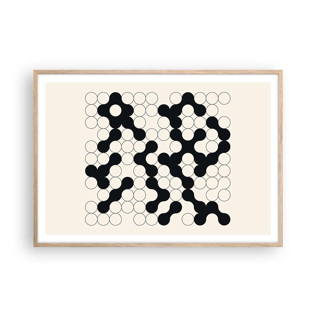 Plakát v rámu světlý dub - Čínská hra – variace - 100x70 cm