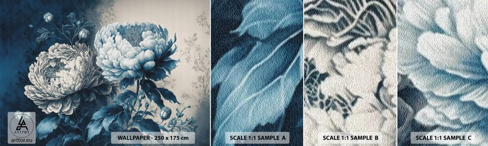 Vzor Fototapety Samolepicí Deluxe Sticker - Shodný pár - Květiny, Klasický, Rokoko - 100x30 cm