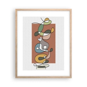 Plakát v rámu světlý dub - Abstrakce: barevné dovádění - 40x50 cm