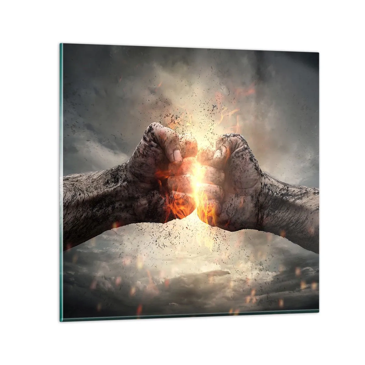 Obraz na skle - Jdi do války - 40x40 cm