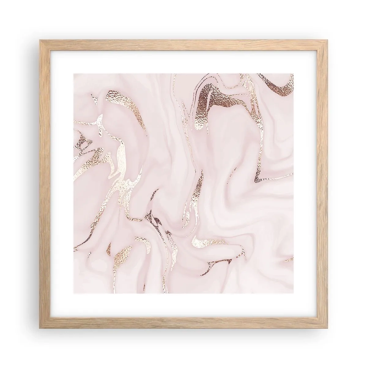 Plakát v rámu světlý dub - V růžovém šílenství - 40x40 cm