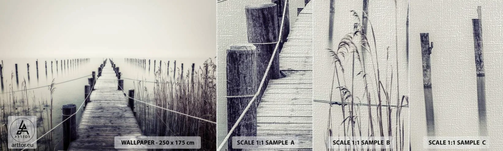 Vzor Fototapety Premium Canvas - Ponoř se do klidu - Most, jezero, Umlčet - 100x30 cm