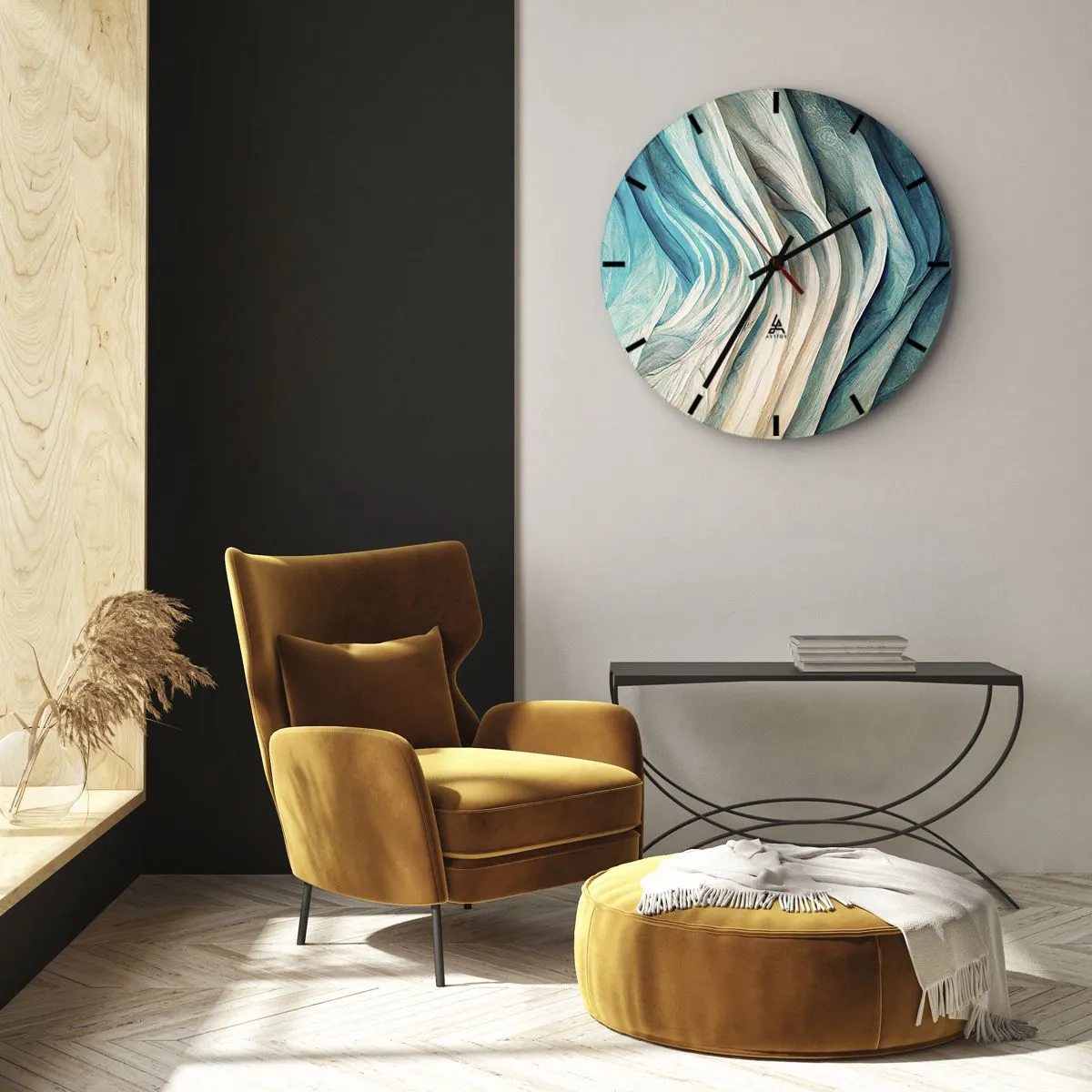 Nástěnné hodiny - Modrá neukojitelnost - 40x40 cm