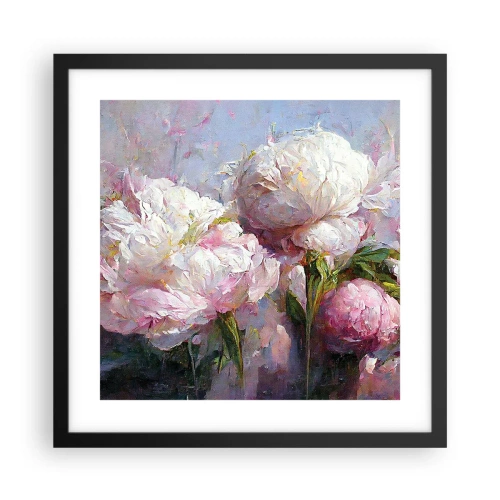 Plakát v černém rámu - Kytice překypující životem - 40x40 cm