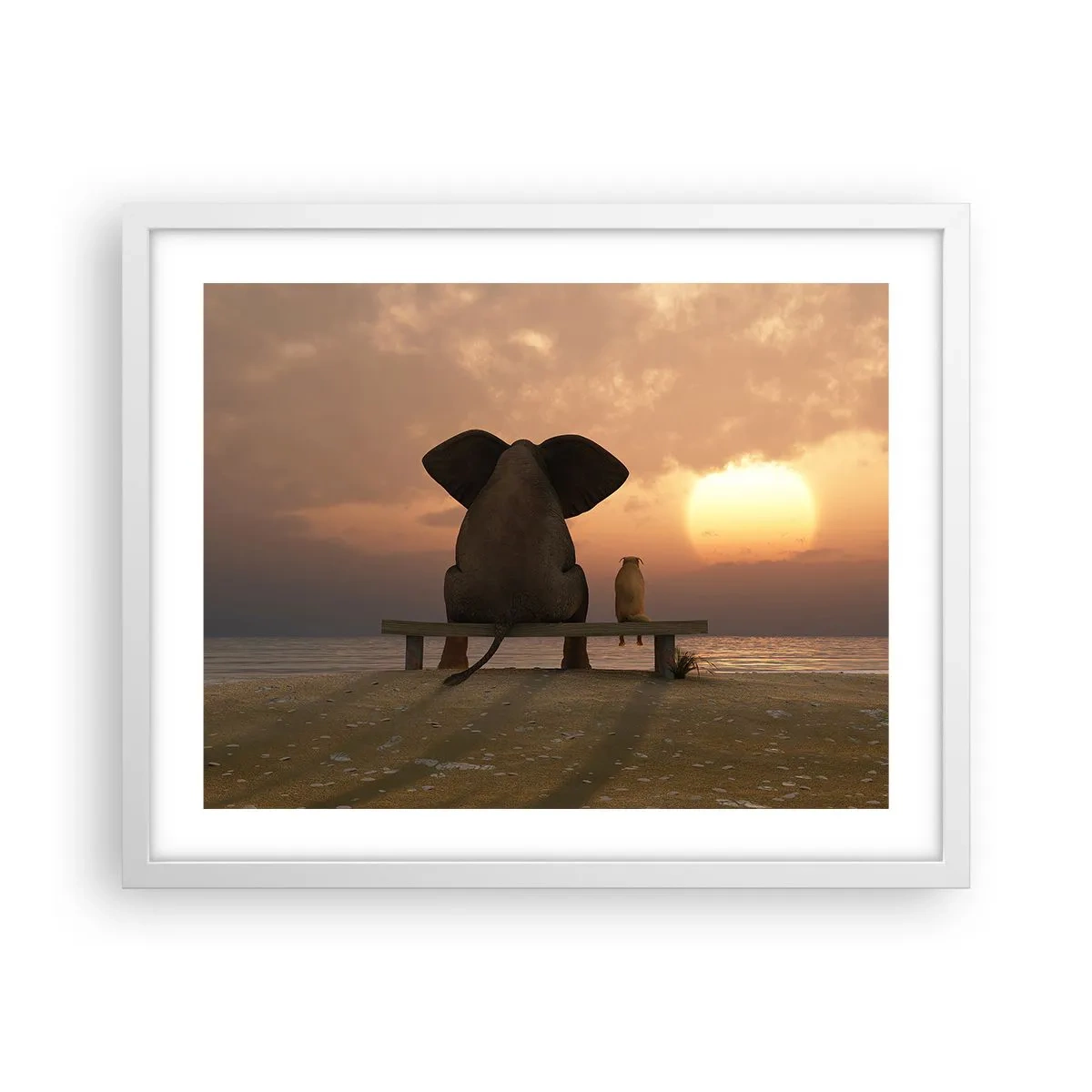 Plakát v bílém rámu - Je skvělé spolu mlčet - 50x40 cm