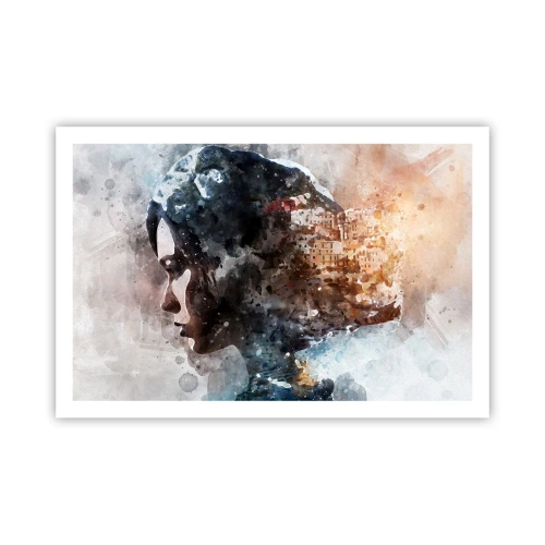 Plakát - Příběh o dívce s městem v pozadí - 91x61 cm